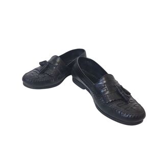 Dr. Scholl's Men's Black Leather Slip-On Loafers Size 9